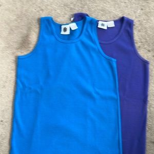2 Tank Tops purple and teal